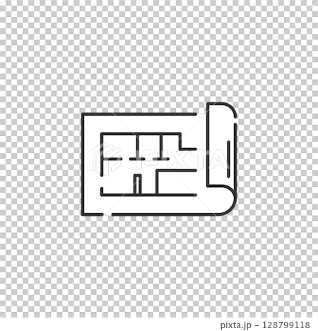 シンプルな設計図のベクターアイコン (不動産、建築) シンプルな設計図のベクターアイコン (不動産、建築) 128799118