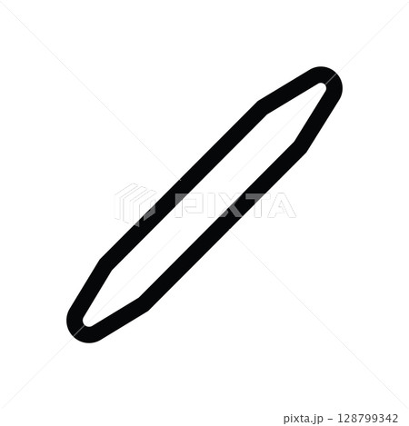 Blending stump icon, tortillon. Pencil drawing tool. Simple flat sketch 128799342