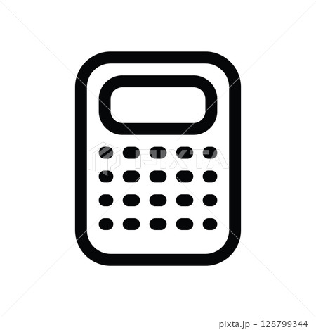 Calculator icon, calculating machine. Stationary for education Calculator icon, calculating machine. Stationary for education 128799344