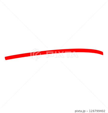 Red marker hand painting, important underlined, vector handwriting pencil or brush curve line, emphasis highlight stroke 128799402