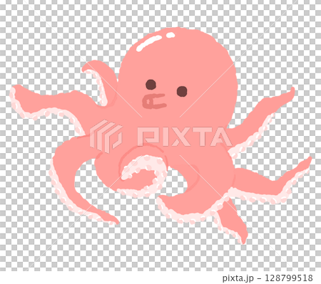 可愛的章魚插畫 128799518