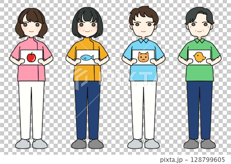 Male and female speech-language-hearing therapists 128799605