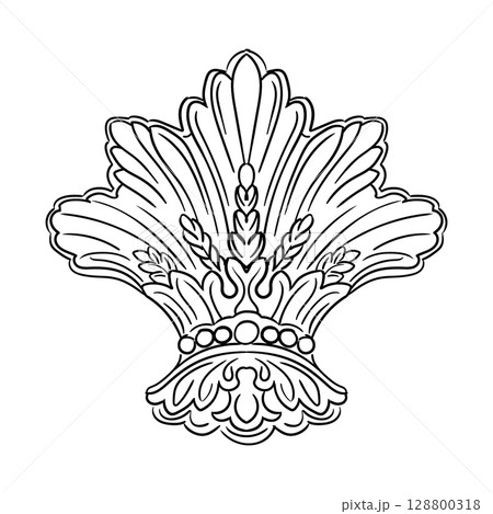 Symmetrical engraving vintage design element vector illustration Symmetrical engraving vintage design element vector illustration 128800318