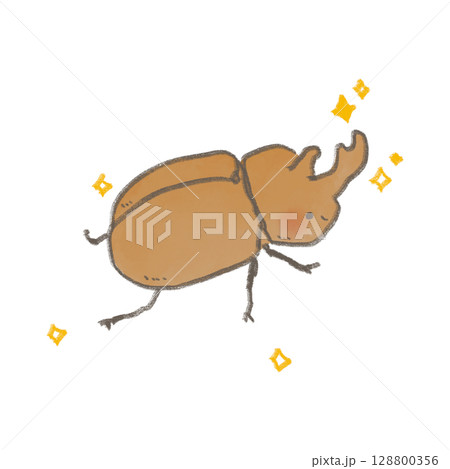 かわいいカブトムシのイラスト 128800356