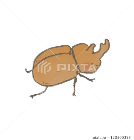 かわいいカブトムシのイラスト かわいいカブトムシのイラスト 128800358