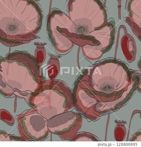 seamless pattern with tulips seamless pattern with tulips 128800895