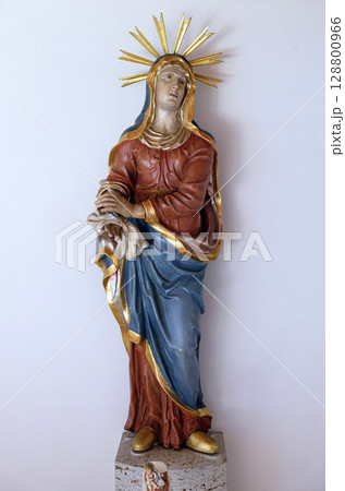 Virgin Mary, church of St. John in Piflas, Germany 128800966