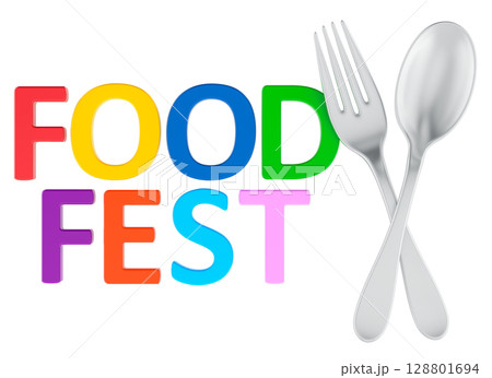 Food fest, concept. 3D rendering Food fest, concept. 3D rendering 128801694