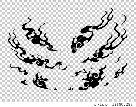 Japanese style fire landing effect Japanese style fire landing effect 128802283