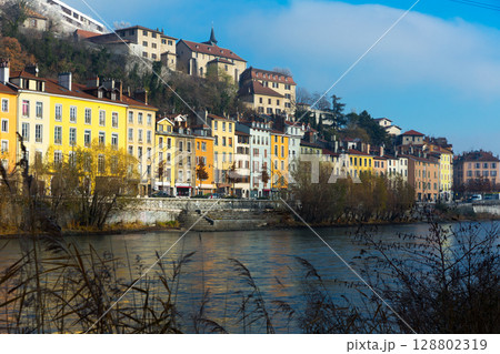 Right bank of Isere river in Grenoble, France 128802319