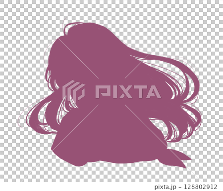 被風吹動的女學生－影子藝術 128802912