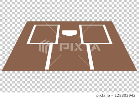 バッターボックスのイラスト素材（ベクター）｜野球・スポーツ 128802942