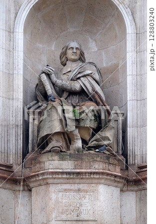 Bossuet by Jean Jacques Feuchere, Fountain of the Sacred Orators, Place Saint-Sulpice in Paris, France Bossuet by Jean Jacques Feuchere, Fountain of the Sacred Orators, Place Saint-Sulpice in Paris, France 128803240