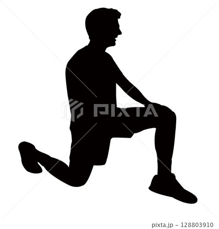 a man sitting, body silhouette vector 128803910