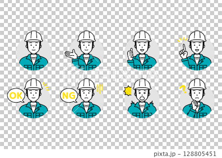 作業員の男性のアイコンセット 128805451