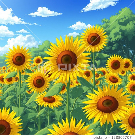 向日葵と青空 128805707