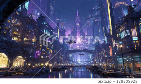 生成AIが描く仮想都市の風景 生成AIが描く仮想都市の風景 128805928