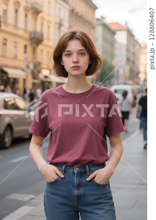 Tシャツモデル 128806407