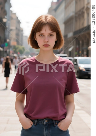 Tシャツモデル 128806409