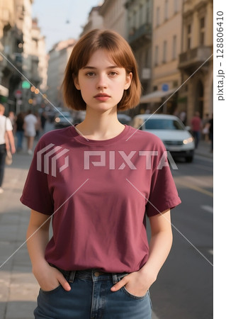 Tシャツモデル 128806410