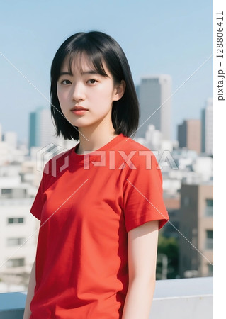 Tシャツモデル 128806411