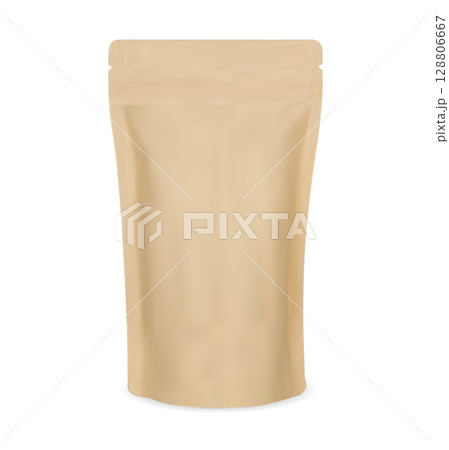 Paper package blank template. Craft pouch zip pack 128806667
