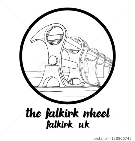 Circle Icon The Falkirk Wheel. Vector illustration 128806743