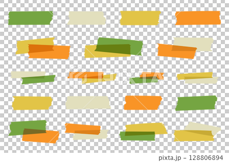 マスキングテープ 手描き風 ベクター イラスト 複数 装飾 飾り 素材 文房具 線なし ポップ マスキングテープ 手描き風 ベクター イラスト 複数 装飾 飾り 素材 文房具 線なし ポップ 128806894