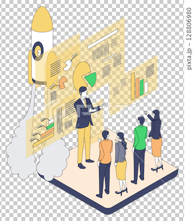 向團隊進行業務演示 向團隊進行業務演示 128806980