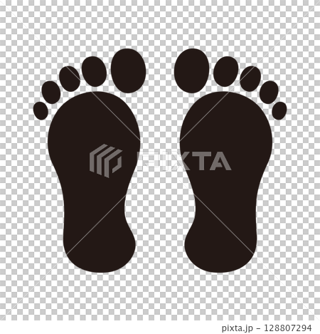 Barefoot footprints illustration Barefoot footprints illustration 128807294