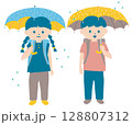 雨降り小学生 128807312