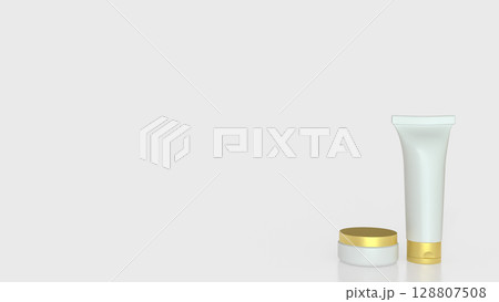 The Mock up package on white background for Beauty or Advertising concept 3d Rendering. The Mock up package on white background for Beauty or Advertising concept 3d Rendering. 128807508