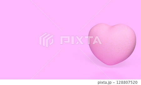The Pink Heart for Health or Love concept 3d Rendering 128807520