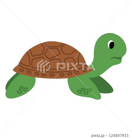 Cute sea turtle cartoon, Wild Animals. Underwater animal 128807915