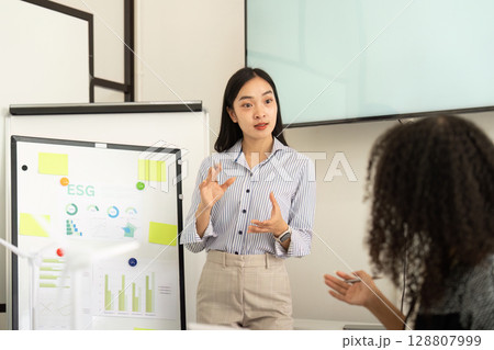 Sustainability Focused ESG Discussion in Corporate Environment 128807999