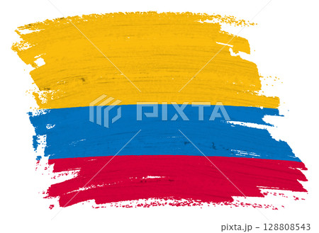 Colombia flag background paint splash brushstroke 128808543