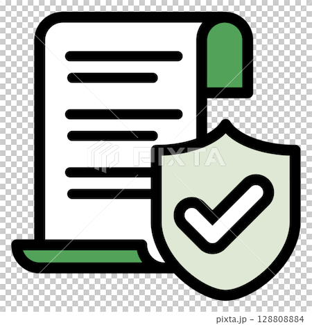 Illustration icon material set: Check mark document file 108 Illustration icon material set: Check mark document file 108 128808884
