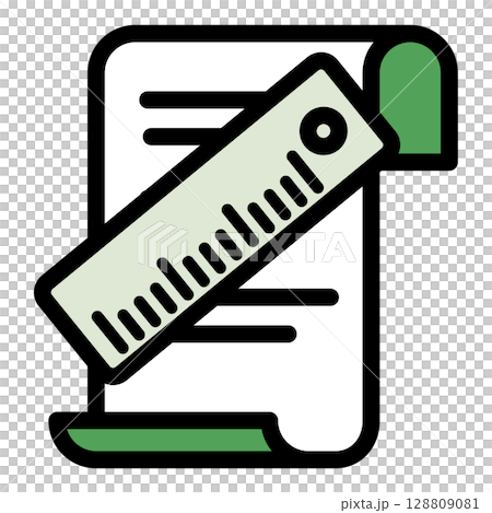 Illustration icon material: Ruler document file 010 Illustration icon material: Ruler document file 010 128809081