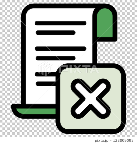 Illustration icon material: Crossmark document file 121 Illustration icon material: Crossmark document file 121 128809095