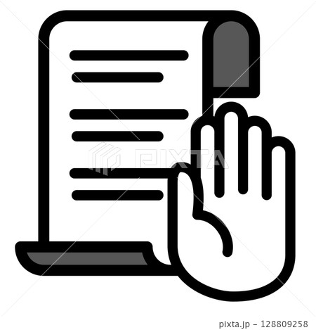 イラストアイコン素材:ハンドドキュメントファイル130 イラストアイコン素材:ハンドドキュメントファイル130 128809258