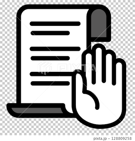 イラストアイコン素材:ハンドドキュメントファイル130 イラストアイコン素材:ハンドドキュメントファイル130 128809258
