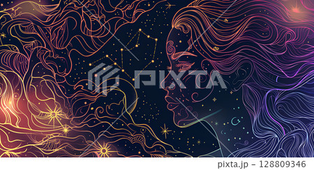 美しい女性と星座(乙女座) 美しい女性と星座(乙女座) 128809346