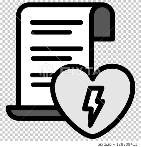 Illustration icon material: Heart document file 153 128809413