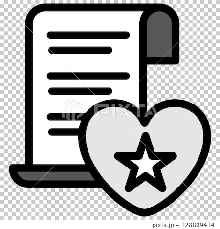 Illustration icon material: Heart document file 154 128809414