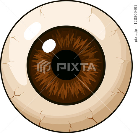 リアルな茶色の目玉のイラスト 128809495