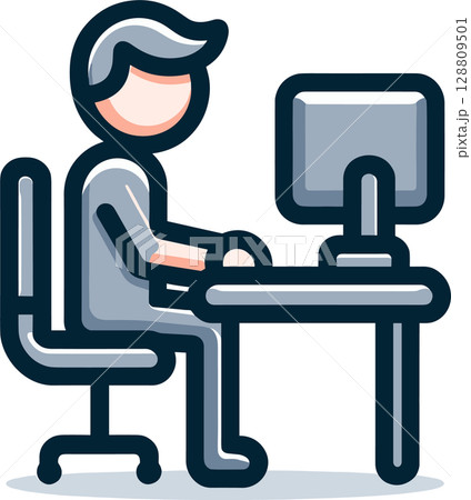 デスクワークのアイコン デスクワークのアイコン 128809501