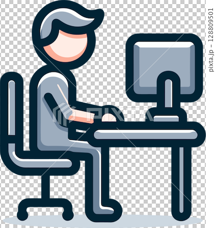 デスクワークのアイコン デスクワークのアイコン 128809501