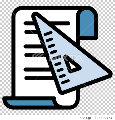 插圖圖示素材：三角尺檔014 128809523