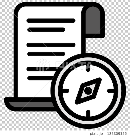 Illustration icon material: Compass document file 159 128809526
