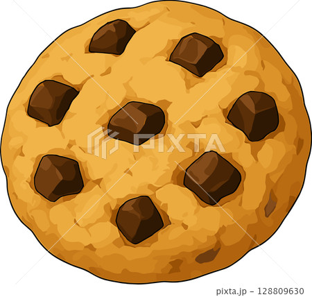 チョコチップクッキーのイラスト 128809630